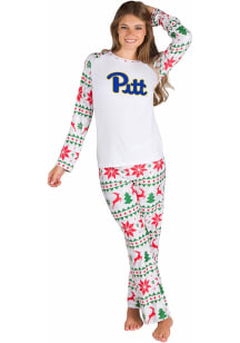 Concepts Sport Pitt Panthers Womens White Holiday Tidings PJ Set