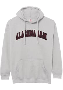 Alabama A&M Bulldogs Mens Grey Arch Name Twill Long Sleeve Hoodie