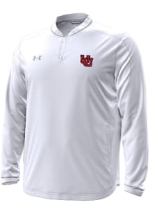 Under Armour Utah Utes Mens White Motivate Woven Long Sleeve Qtr Zip Pullover