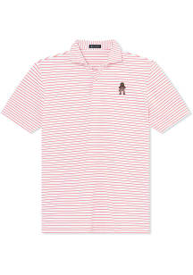 Turtleson Indiana Hoosiers Mens Crimson Lewis Stripe Short Sleeve Fashion Polo