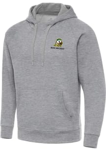Antigua Oregon Ducks Mens Grey Heather Victory Baseball Long Sleeve Hoodie