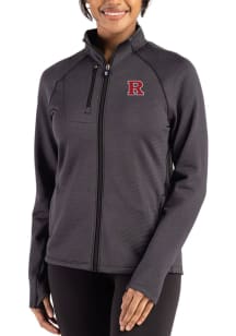 Cutter and Buck Rutgers Scarlet Knights Womens Black Peshastin Long Sleeve Full Zip Jacket