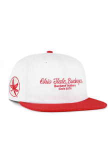 47 Ohio State Buckeyes White Script Stack Captain RL Mens Snapback Hat