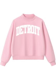Summit Sportswear Detroit Womens Pink Detroit Mock Neck Crew Sweatshirt