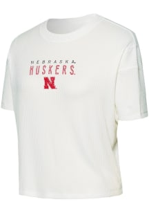 Concepts Sport Nebraska Cornhuskers Womens White Flowy Short Sleeve T-Shirt