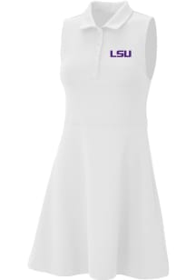 Columbia LSU Tigers Womens White Heat Seal Match Short Sleeve Dress