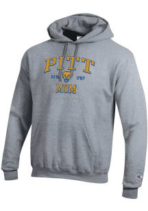Champion Pitt Panthers Mens Grey EST Date Mom Powerblend Long Sleeve Hoodie