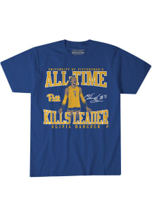 Olivia Babcock Pitt Panthers Blue Volleyball Pitt All-Time Kills Leader Short Sleeve Player T Shir..