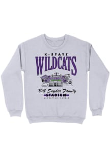 B-Unlimited K-State Wildcats Mens Ash Classic Football Stadium Long Sleeve Crew Sweatshirt