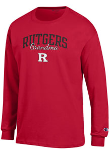 Champion Rutgers Scarlet Knights Red Script Grandma Jersey Long Sleeve T Shirt