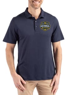 Cutter and Buck Michigan Wolverines Mens Navy Blue 2026 MBB Champions Coastline Eco Short Sleeve P..