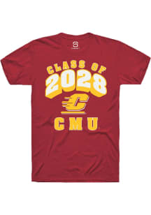 Summit Sportswear Central Michigan Chippewas Maroon Class of 2028 Short Sleeve T Shirt