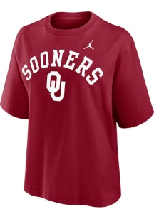 Nike Oklahoma Sooners Womens Crimson Boxy Short Sleeve T-Shirt