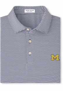 Peter Millar Michigan Wolverines Mens Blue Jubilee Short Sleeve Fashion Polo