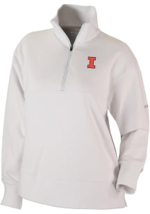 Columbia Illinois Fighting Illini Womens White Heat Seal Omni Wick Birchwood Hills Qtr Zip