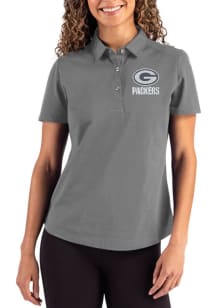 Cutter and Buck Green Bay Packers Womens Graphite Mono Advantage Short Sleeve Polo Shirt