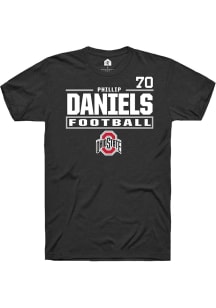 Phillip Daniels Ohio State Buckeyes Black Football NIL Stacked Box Short Sleeve Player T Shirt