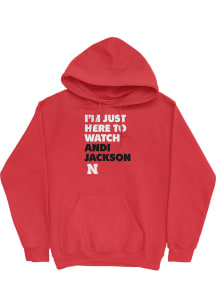 Andi Jackson Nebraska Cornhuskers Mens Red Game Day Hoodie Player Hood