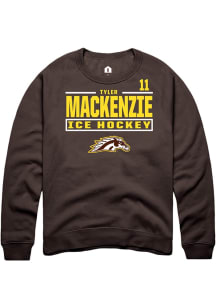 Tyler Mackenzie Western Michigan Broncos Mens Brown NIL Stacked Box Player Crew