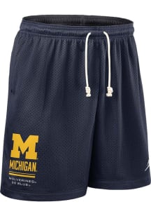 Nike Michigan Wolverines Mens Navy Blue DriFit Knit Practice Jordan Shorts