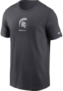 Nike Michigan State Spartans Anthracite Primary Logo Short Sleeve T Shirt