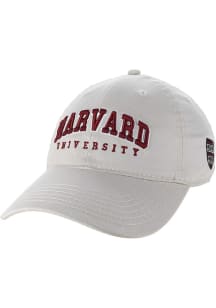 Legacy Harvard Crimson Arched Twill Adjustable Hat - Ivory
