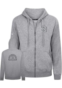Levelwear San Diego Padres Mens Grey Podium Arch Long Sleeve Full Zip Jacket