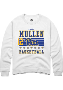 Kieran Mullen Pitt Panthers Mens White NIL Striped Player Crew