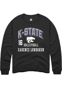 Cadence Lundgren K-State Wildcats Mens Black NIL Arch Logo Player Crew