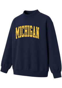 Michigan Wolverines Womens Navy Blue Monroe Crew Sweatshirt