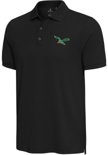 Antigua Philadelphia Eagles Mens Black Nobel Short Sleeve Polo