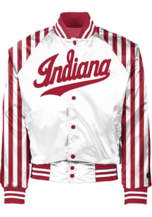 Something Inked Indiana Hoosiers Mens White Candy Stripe Medium Weight Jacket