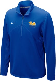 Nike Pitt Panthers Mens Blue Gymnastics Training Long Sleeve Qtr Zip Pullover