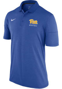 Nike Pitt Panthers Mens Blue Mens Basketball Dry Polo Short Sleeve Polo