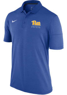 Nike Pitt Panthers Mens Blue Mens Soccer Dry Polo Short Sleeve Polo