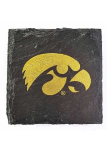 Iowa Hawkeyes Team Logo Slate Coaster - Black