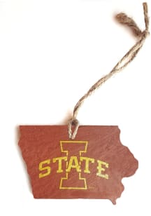 Iowa State Cyclones Slate Ornament - Red
