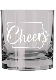 Iowa Cheers Rock Glass - White