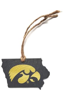Iowa Hawkeyes Slate Ornament - Black