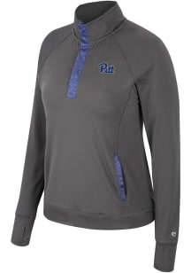 Colosseum Pitt Panthers Womens Grey Snap Qtr Zip Pullover