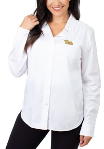 Pitt Panthers Womens Oxford+ Long Sleeve White Dress Shirt