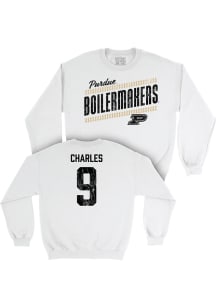 Dior Charles Purdue Boilermakers Mens White NIL Slant Player Crew