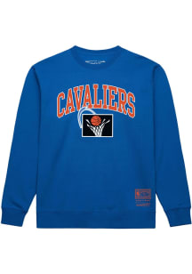 Mitchell and Ness Cleveland Cavaliers Mens Blue Nostalgia Long Sleeve Crew Sweatshirt