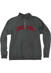 Blue 84 Indiana Hoosiers Womens Charcoal Sanded Fleece Qtr Zip