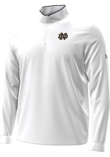 Under Armour Notre Dame Fighting Irish Mens White Midweight Long Sleeve Qtr Zip Pullover