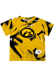 Vive La Fete Iowa Hawkeyes Infant Paint Brush Short Sleeve T-Shirt Gold