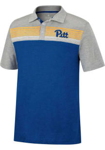 Pitt Panthers Mens Blue Team Short Sleeve Polo