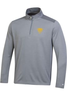 Champion Pitt Panthers Mens Grey Team Long Sleeve Qtr Zip Pullover