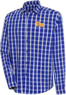 Antigua Pitt Panthers Mens Blue Team Long Sleeve Dress Shirt