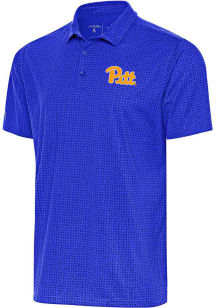 Antigua Pitt Panthers Mens Blue Team Short Sleeve Polo